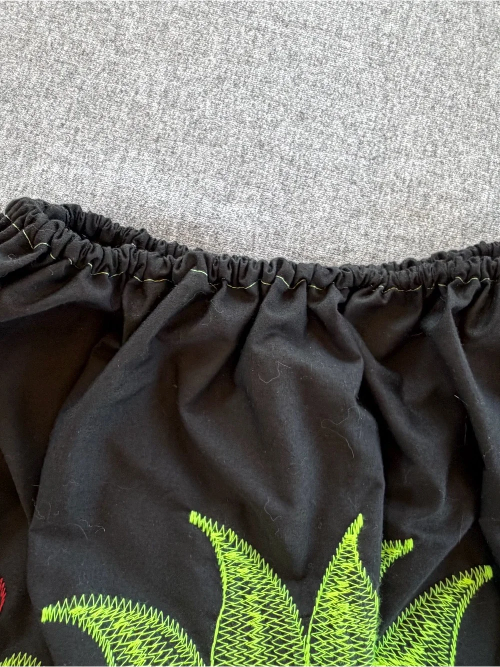 Pohnpeian / Micronesian Floral Embroidered Ruffle Hem Women's Skirt